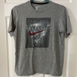 Nike swoosh basketball T-shirt youth L gray